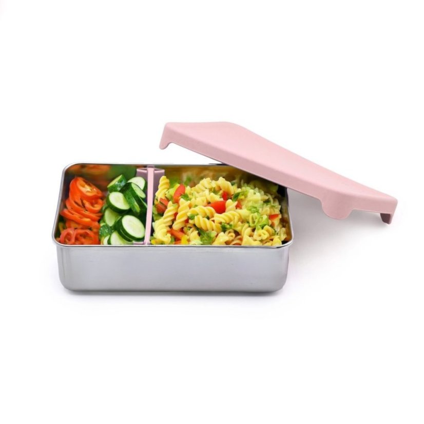 MELII Nerezový Bento box 740 ml so silikónovým viečkom - ružový