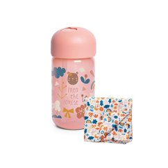 SUAVINEX | Fľaša s brčkom FOREST 340 ml - ružová