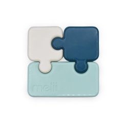MELII Svačinový box Puzzle 850 ml - Luxe - Mätový/modrý