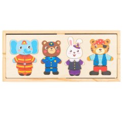BABY MIX Vkládačka puzzle v krabičce zvířátka Montessori - Vkládačka puzzle v krabičce zvířátka
