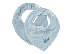 LITTLE DUTCH Bryndáček bandana 2 ks Pure - Pure Denim Blue