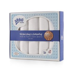 KIKKO Detské plienky z biobavlny XKKO Organic 80x80 - Staré časy (5 ks) - Biele