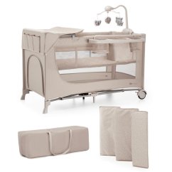 KINDERKRAFT Cestovná postieľka Joy 2 s doplnkami - Béžová