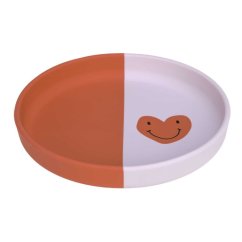 Lässig Plate Silicone Happy Rascals Detský tanier - Heart levanduľový