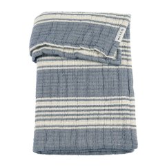 MEYCO Prikrývka z predpraného mušelínu a žakáru 75x100 - Stripe Indigo
