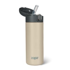 ZOPA Termoska na tekutiny s brčkem 400 ml - Cookie béžová