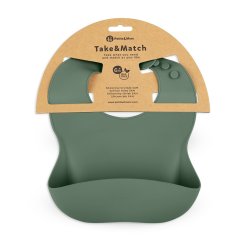 PETITE&MARS Silikónový bryndák Take&Match 6m+ - Misty Green
