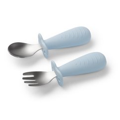 BABYONO Detský príbor so zábranou 12m+ - modrý