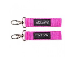 Úchyty Cik Cak so strieborným karabínom - Tmavo ružová.