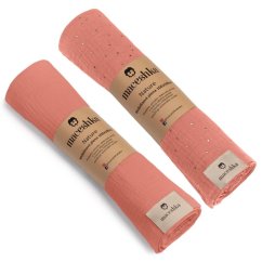 Mušelínová plena Maceshka Nature 2ks - Marsala zlatý puntík+ Marsala.