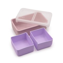 MELII Silikónová bento krabička na desiatu 700 ml - ružová/fialová