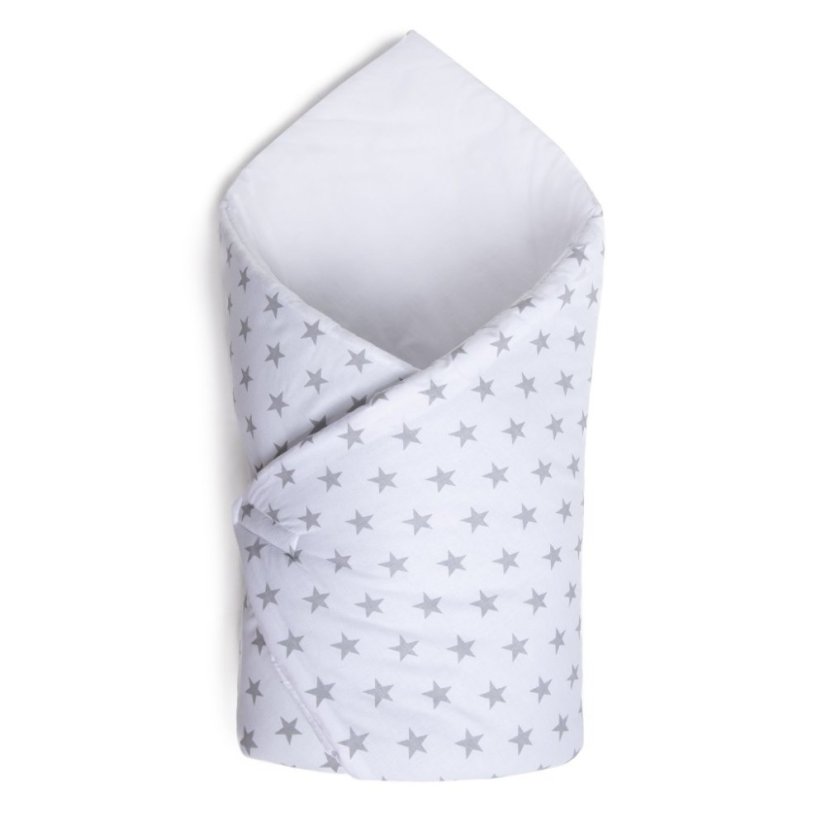 Zavinovačka Maceshka basic drobné vzory - biela, šedé hviezdy.