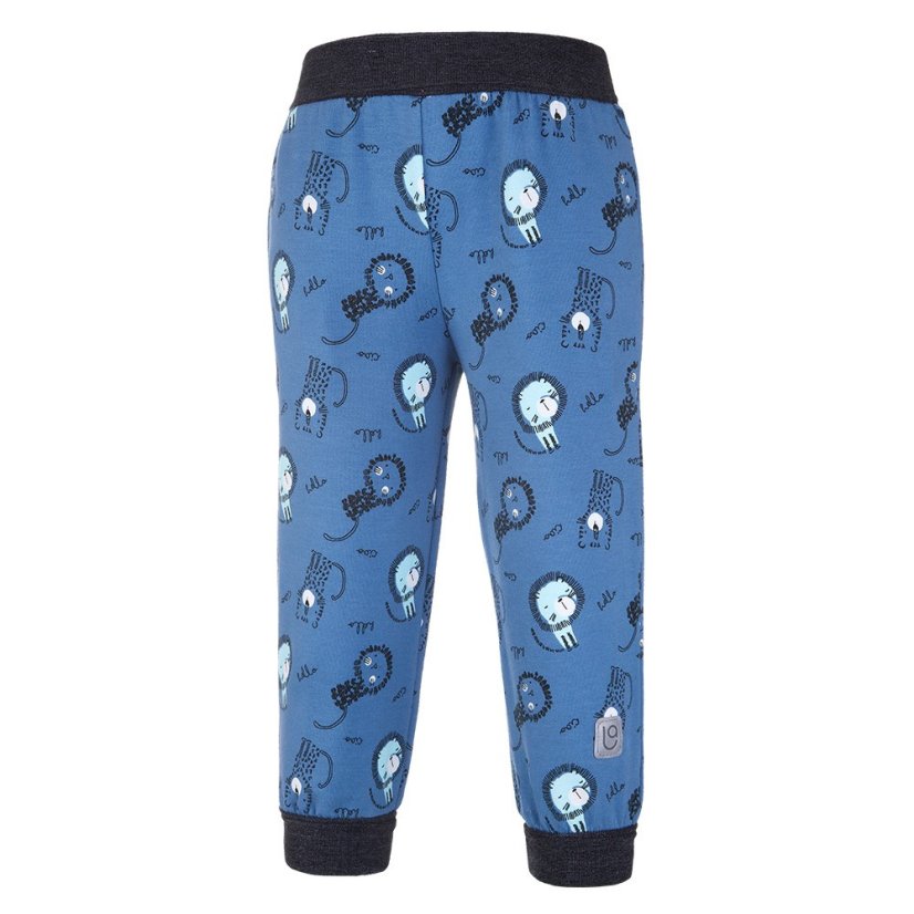 LITTLE ANGEL Tepláky - denim lvíčci - Veľkosť: 98