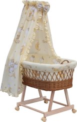 Prútený košík pre bábätko - Prútený koš pre bábätko s nebesami Mráček - béžová.