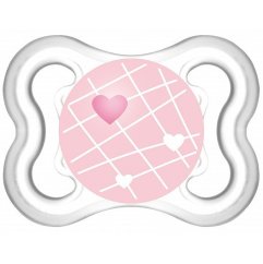 Dudlík MAM Air Mini 0-6m - Rúžové srdiečka.