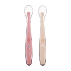 PETITE&MARS Silikónové lyžičky s puzdrom, sada 2 ks, Take&Match 6m+ - Rose 6m+