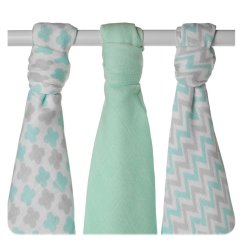 KIKKO Plienky bambusové Scandinavian 70x70 cm (3 ks) BMB - Mint MIX 3ks.