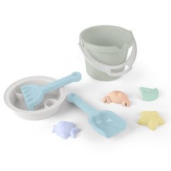DANTOY Hračky na piesok - bábovičky - 8ks 24m+ - Pastel Blue 24m+