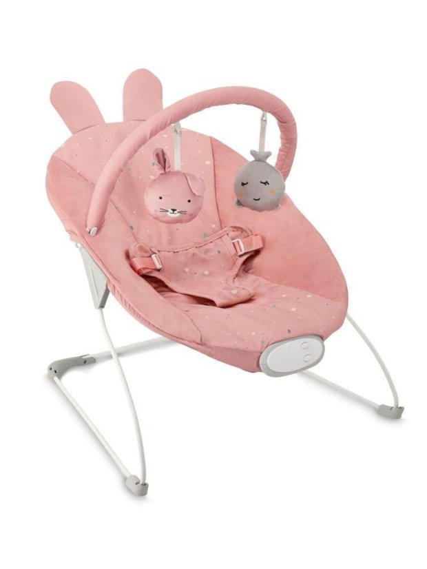 MOMI Vibračné lehátko s melódiami GLOSSY - ružové