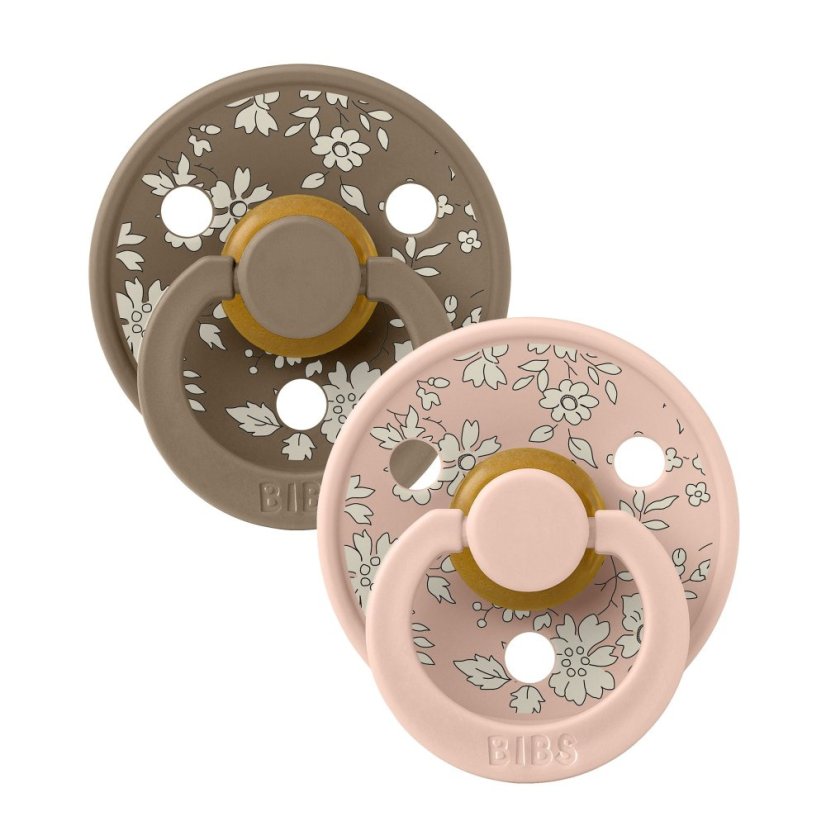 BIBS x LIBERTY Colour Cumlíky z prírodného kaučuku 2ks, vel. 2 - Blush/Dark Oak