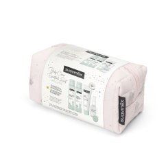 SUAVINEX Kozmetická sada na cesty V BAVLNENEJ TAŠKE - ružová