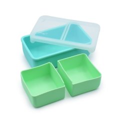 MELII Silikónová bento krabička na desiatu 700 ml - modrá/mätová