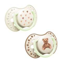LOVI Cumlík svietiaci silikónový dynamický TEDDY LOVE 6-18m 2ks - 6-18m 2ks