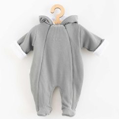 NEW BABY Detská kombinéza s kapucňou Frosty - šedá vel. 56