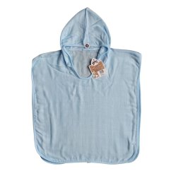 KIKKO Bambusové mušelínové pončo XKKO BMB - Baby Blue Vel. 1.