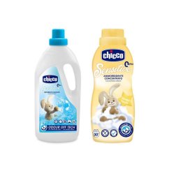 CHICCO Prostriedok prací detský Sensitive 1,5 l + Aviváž konc. Jemný dotyk 750 ml-CHICCO Prostriedok prací detský Sensitive 1,5 l + Aviváž konc. Jemný dotyk 750 ml