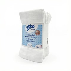 XKKO Detské plienky z biobavlny Organic 60x60 Staré časy - Biele