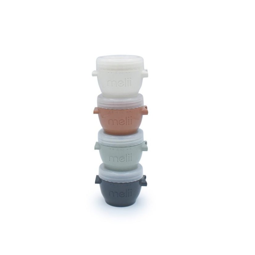 MELII Kelímky na potraviny Snap&Go - 118 ml - 4ks - béžové/ šedé