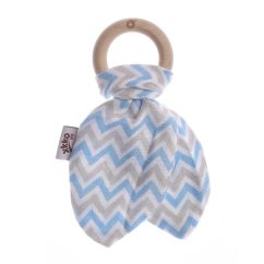 KIKKO Cumlík s lístkami Scandinavian BMB - Chevron Baby Blue