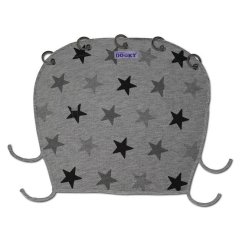 DOOKY Slnečná clona Design - Šedé hviezdy