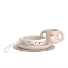SUAVINEX Jedálenský set WONDERLAND +6 m - RÚŽOVÝ