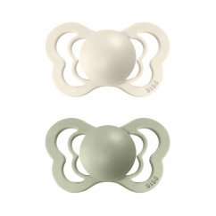 Bibs Couture vel.2 zo silikónu 2 ks - Ivory / Sage.