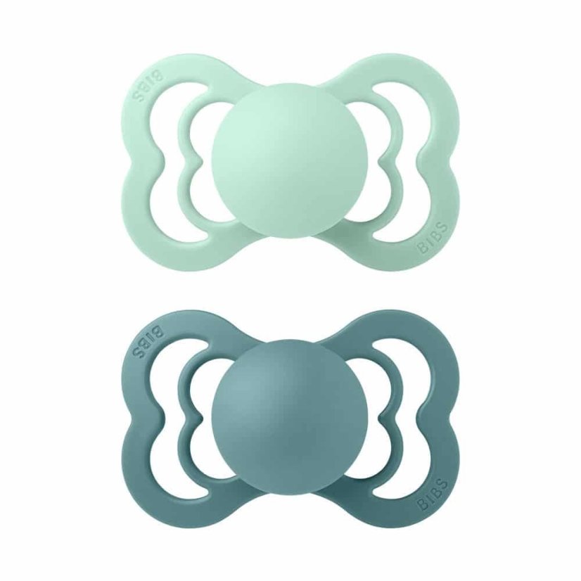 Bibs Supreme Dudlíky vel.1 z prírodného kaučuku 2 ks - Nordic Mint / Island Sea.