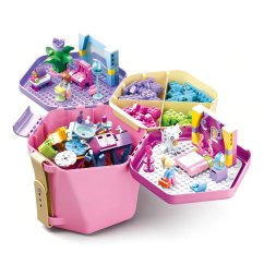 SLUBAN Bucket Bricks M38-B0830 Kbelík s kostkami ružový -Kbelík s kostkami ružový