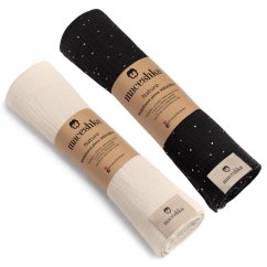 Mušelínová plena Maceshka Nature 2ks - Noir zlatý puntík+ Ecru.