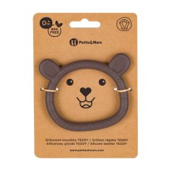 PETITE&MARS Silikónové hryzátko Teddy Bitter 0m+ - Cocoa 0m+