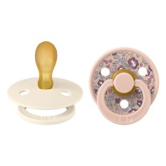 BIBS x LIBERTY Farba Symetrické cumlíky z prírodného kaučuku 2ks - vel. 2 - Ivory / Blush.