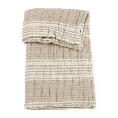 MEYCO Deka z prepraného mušelínu a žakáru 100x150 - Stripe Sand