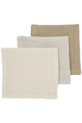 MEYCO Mušelínová plena-žínka 3-balení - Soft sand/greige/taupe