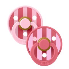 BIBS STUDIO Colour Block cumlíky z prírodného kaučuku 2ks - vel. 1 - Baby Pink Coral Mix