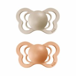 Bibs Couture anatomické cumlíky z prírodného kaučuku vel.1, 2 ks - Vanilka / Broskyňa