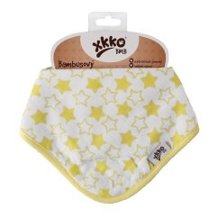 KIKKO Detský slintáček bambusový Little Stars BMB - Lemon.