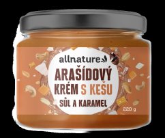 ALLNATURE Arašidový krém s kešu, soľou a karamelom - 220 g