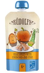 RUDOLFS BIO kapsička Zelenina, kuskus, ryba 110 g - kapsička Zelenina, kuskus, ryba 110 g