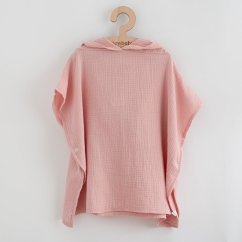 NOVÉ DIEŤA Detské mušelínové pončo Feeling - ružová 35 cm.