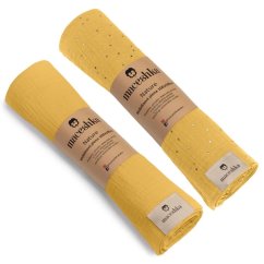 Mušelínová plena Maceshka Nature 2ks - Mimosa zlatý puntík+ mimosa.